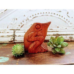 Vintage Carved Wood Frog/Toad MCM